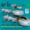 RESKIT RSU35-0076 CH-54A Tarhe landing gear (HEAVY LOAD, Universal Military Pod and other) with weighted wheels set for ICM kit (Metal & 3D Printed) (1/35)